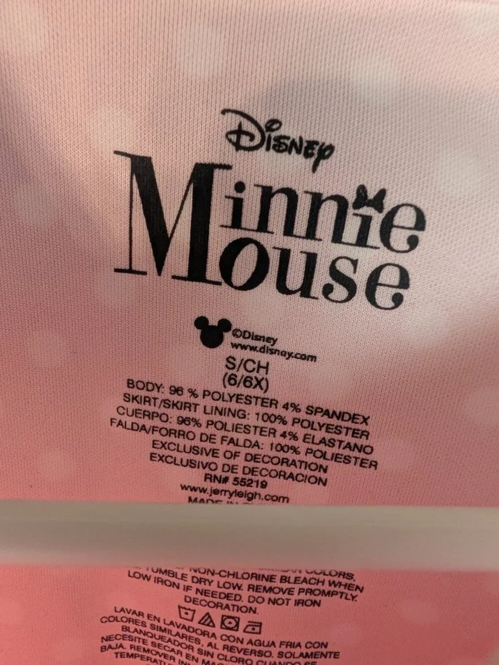 Disney Minnie Mouse Costume GIrls 6/6x